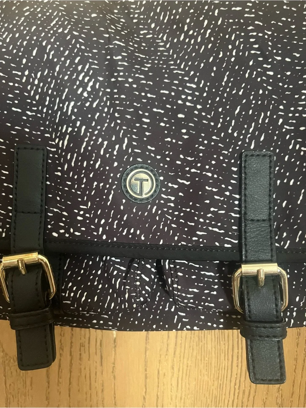 Talbots classic fall black white bag